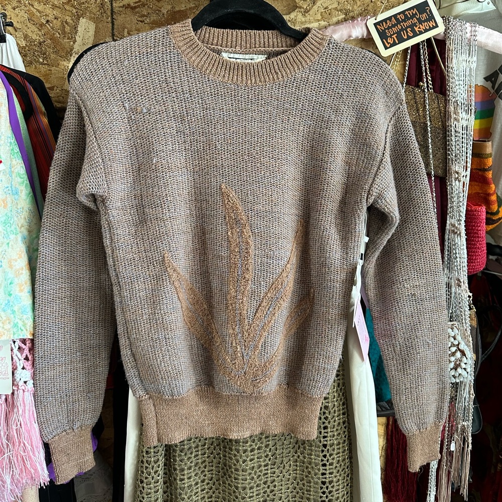 Vintage 70s Long Sleeve Knit Sweater Size Small